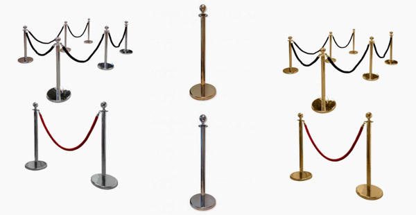 Komplet 4 słupków z linami